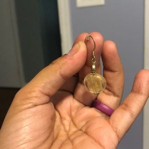 Glass with gold inside earrings.